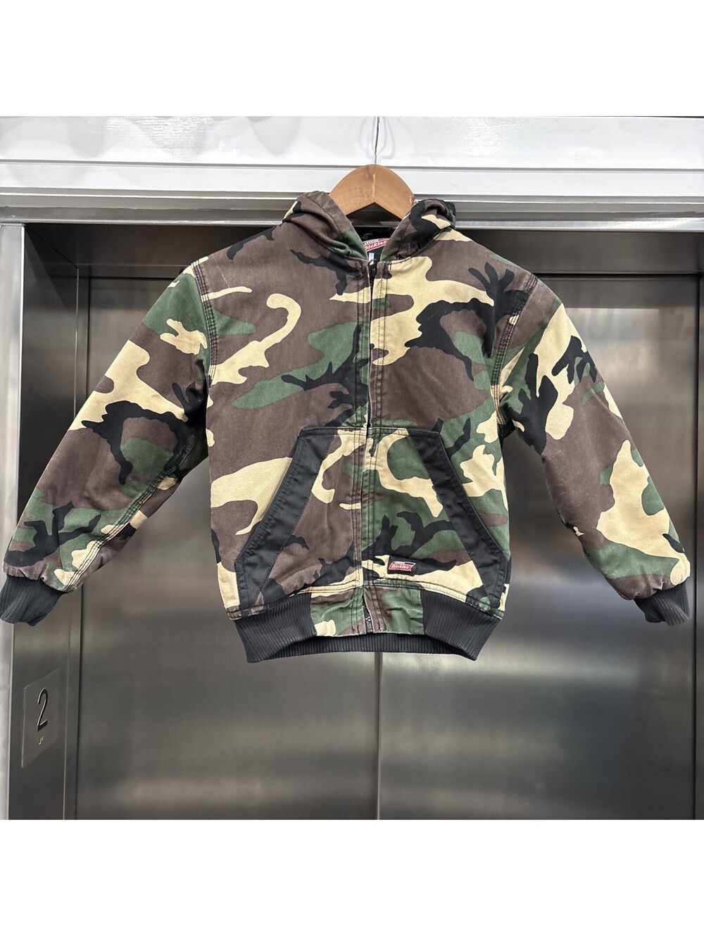 Vintage Youth Dickies Camo Zip Up Yr 6-7 Sz S Jacket
